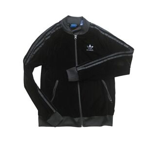 Adidas Originals Black Velvet Track Full Zip Jacket Black Size M
